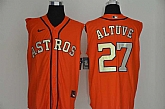 Astros 27 Jose Altuve Orange Nike Cool Base Sleeveless Jersey,baseball caps,new era cap wholesale,wholesale hats